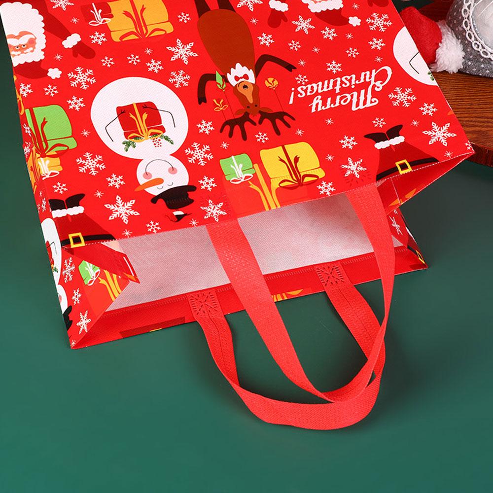 Christmas Gift Bags Large Size with Handles Christmas Tote Bags Bulk Reusable New Year Packaging Present Gift Santa Claus Bag