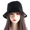 Korean Foldable Flower Summer Hat Basin For Women Sun Protection Pure Color Caps Sun Cap Sun Hat Female Hats Lace Bucket Hat