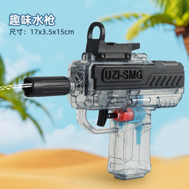 Электрический Водяной Пистолет Uzi Игры в Бассейне Пляж Детские Уличные Игрушки Мальчики Автоматический Бластер Игрушечный Пистолет Прозрачный Водяной Миниган