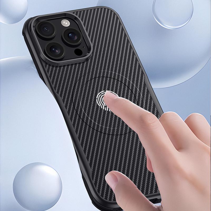 Для чехла-бампера Magsafe для iPhone 16 Pro Max, прочный чехол из кевларового волокна для Apple 15 14 13 12 Pro Max, чехол Magsafe для беспроводной зарядки