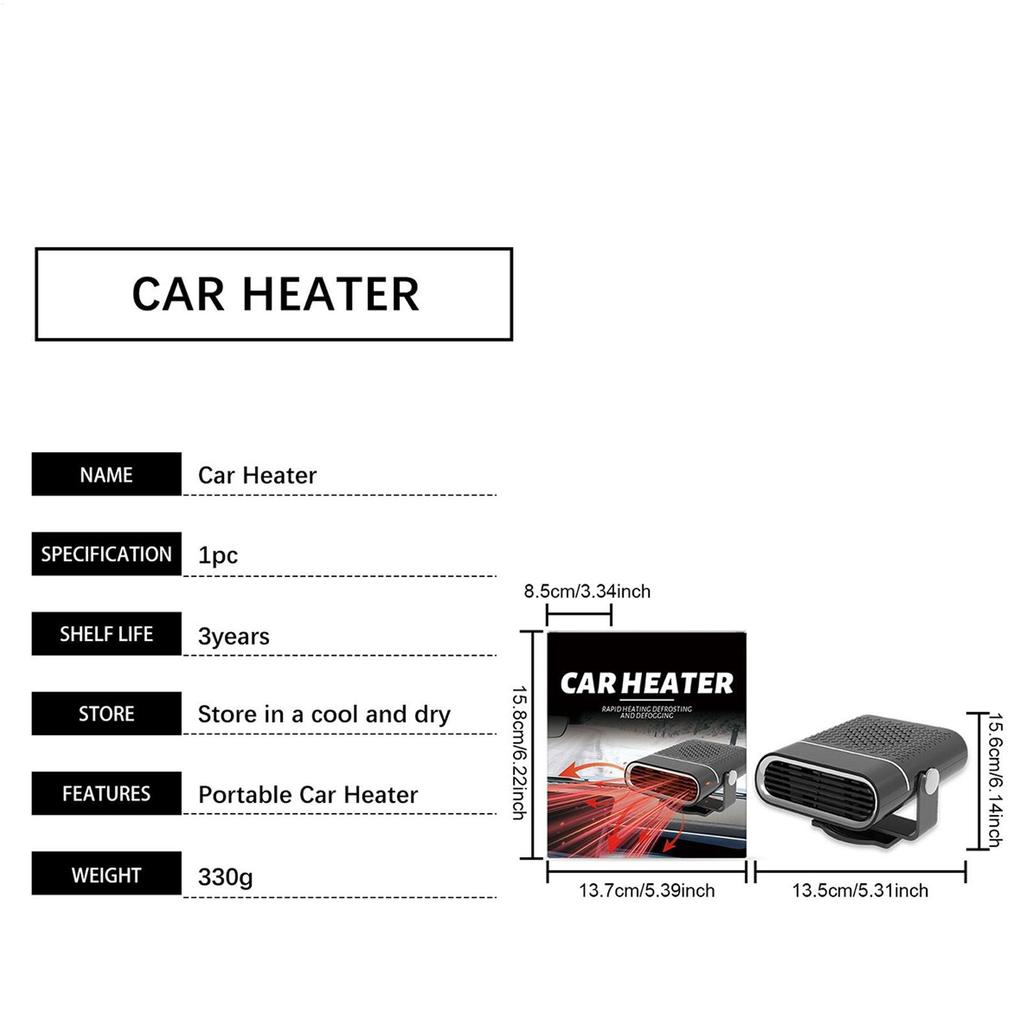 Автомобильные обогреватели для транспортного средства 150 Вт Быстрый нагрев Вращение на 360 градусов 12 В Портативный автомобильный обогреватель и размораживатель для помещения, улицы, гаража