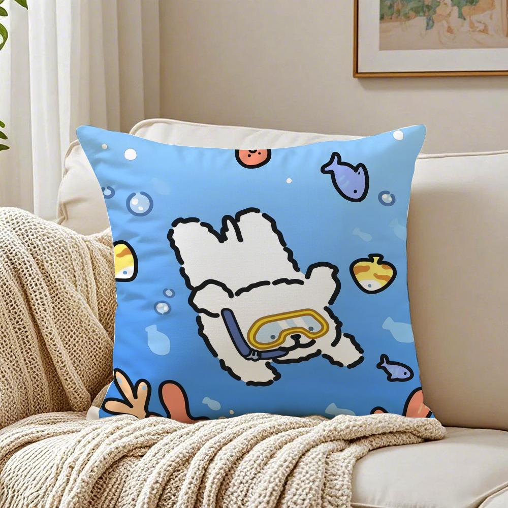moonlab studio Art Cartoon Cute Dog Cushion Cover Pillowcase Antidustmite living Room Sofa Decor Cushion Room