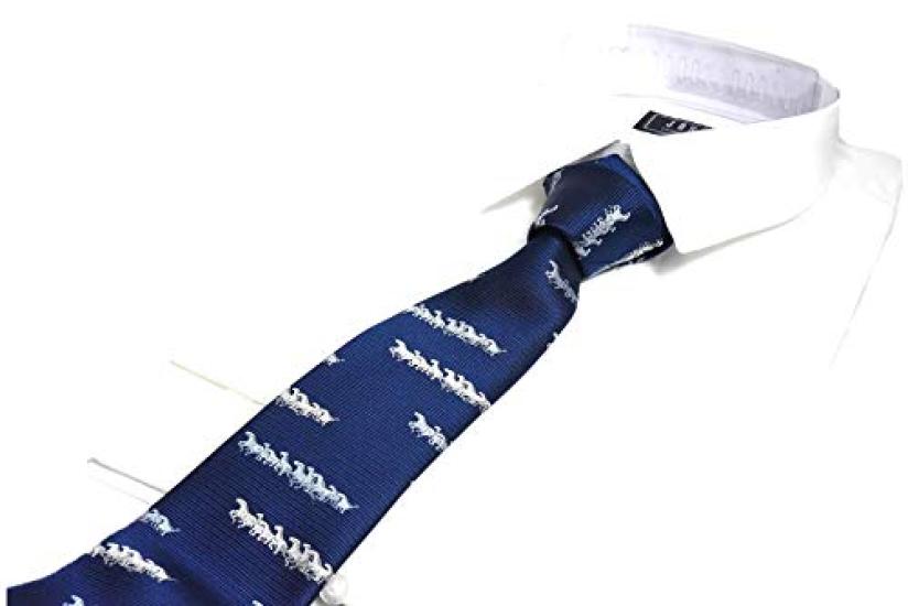 [0-STYLE.cravat] Галстук, Нисидзин-ори, Сделано в Японии, 100% Шелк, Название бренда, Лошадь (Ума) Мотив, Темно-синий, Серый, Синий, Красный, Деловой, Японский узор,