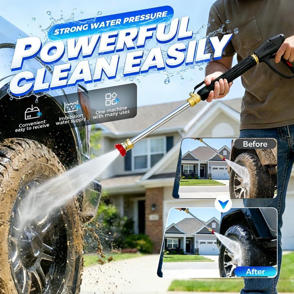 High-Pressure Pressure Washer Portable Hydro Jet Power Washer Wand Car Wash Tool  for Garden Hose