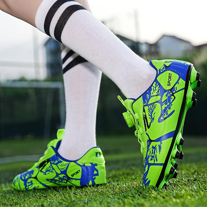 28-39 школьные новые детские футбольные бутсы с вращающейся пряжкой и шипами, футбольные бутсы для детей
