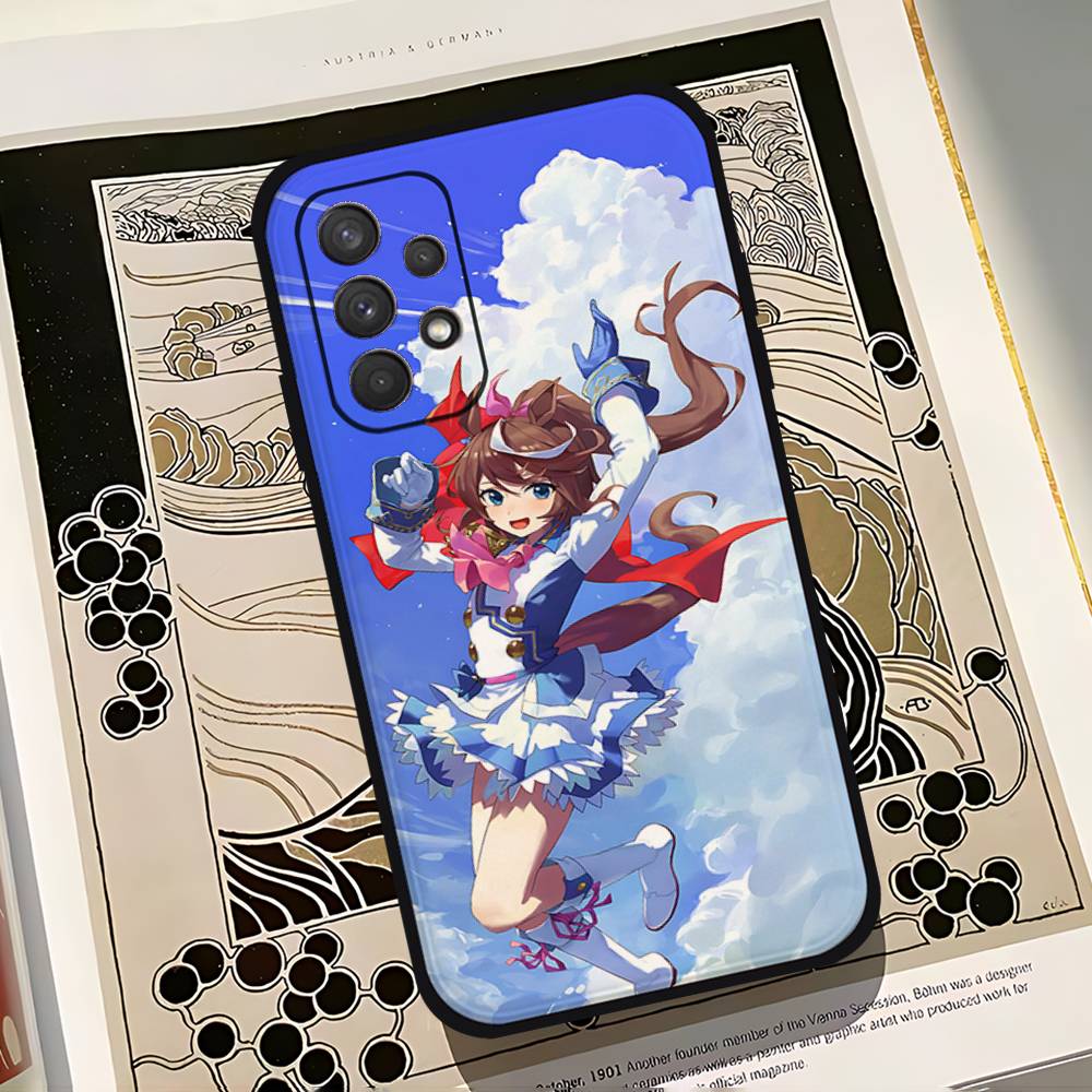Чехол для телефона Аниме U-Umamusume Pretty Derby для Samsung Galaxy S25 S24 S23 S22 S21 FE Plus Ultra A13 A20 A32 A70 Черный