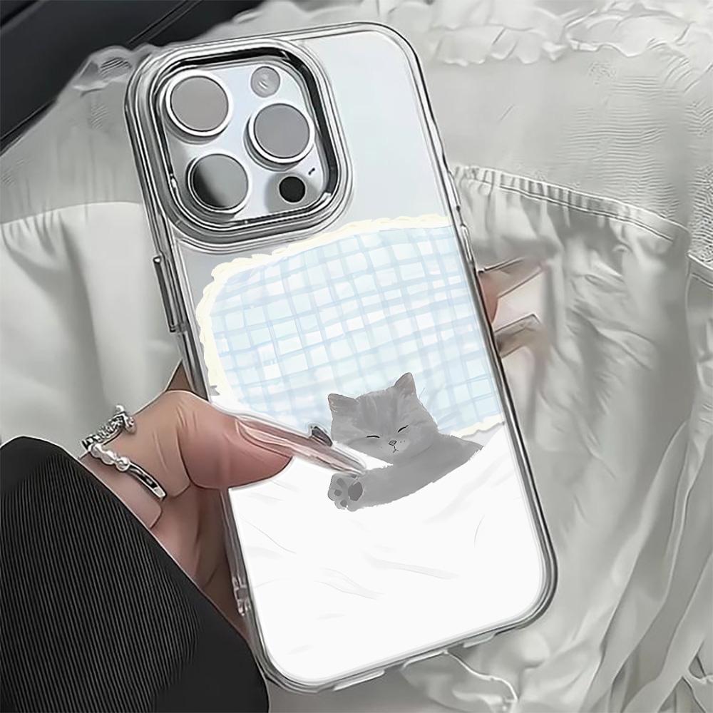 Sleeping cat Phone Case For iPhone 17 Pro Max Case iPhone 11 13 14 12 15 16E Pro Max 17E Air Clear Back Cover Bumper Funda