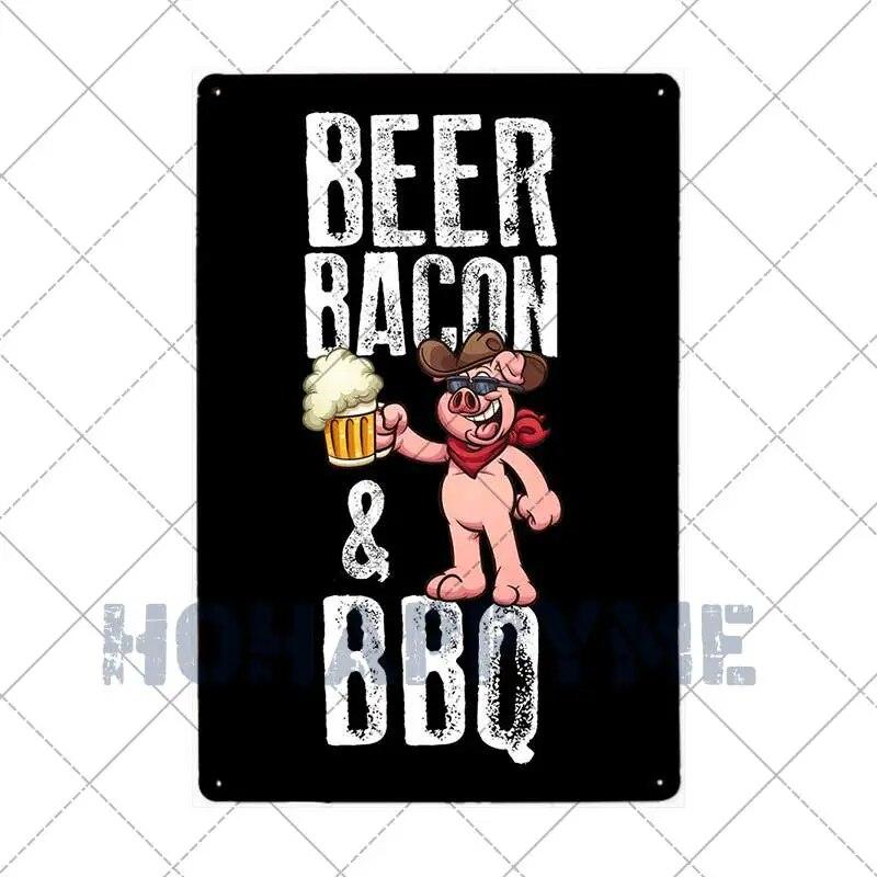Barbecue Food Hot Dog BBQ Signs Retro Metal Plaque Cafe Bar Pub Signboard Wall Decorative Posters Plate Home Decor 20X30CM