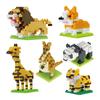 Mini Cartoon Animals Building Blocks 3D Dinosaur Giraffe Kangaroo Panda Diamond Miniature Figures Model Children Educational Toy