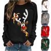 Женская толстовка с длинными рукавами и рождественским принтом, повседневная блузка, пуловер