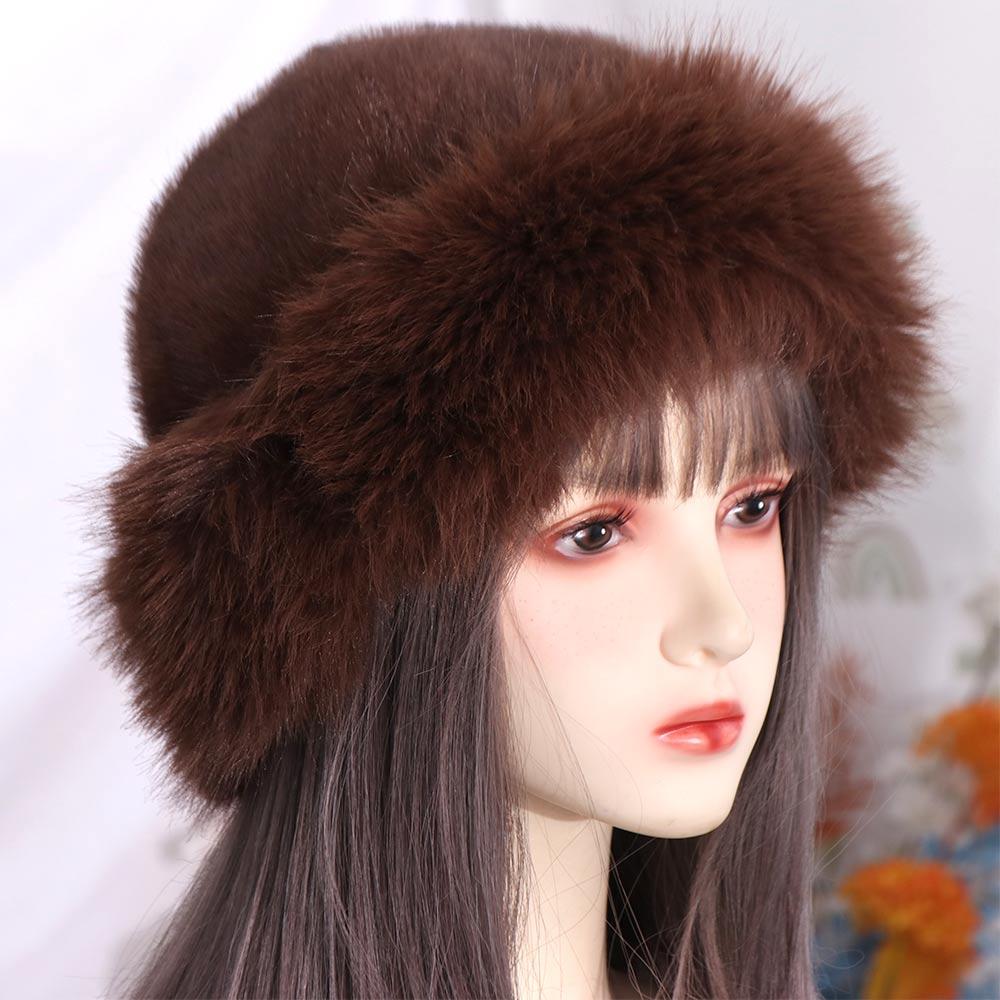Warm Luxury Plush Hat Thicken Winter Fluffy Hats Fashion Faux Fur Bucket Hat Girls