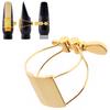 Metal Gold-plated Ligature Tenor Sax Mouthpiece Clip with Plastic Cap for Tenor Saxophone