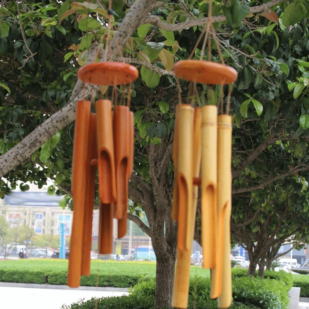 6 Tubes Bamboo Wind Chime Handmade Garden Art Crafts New Hang Decorations Outdoor