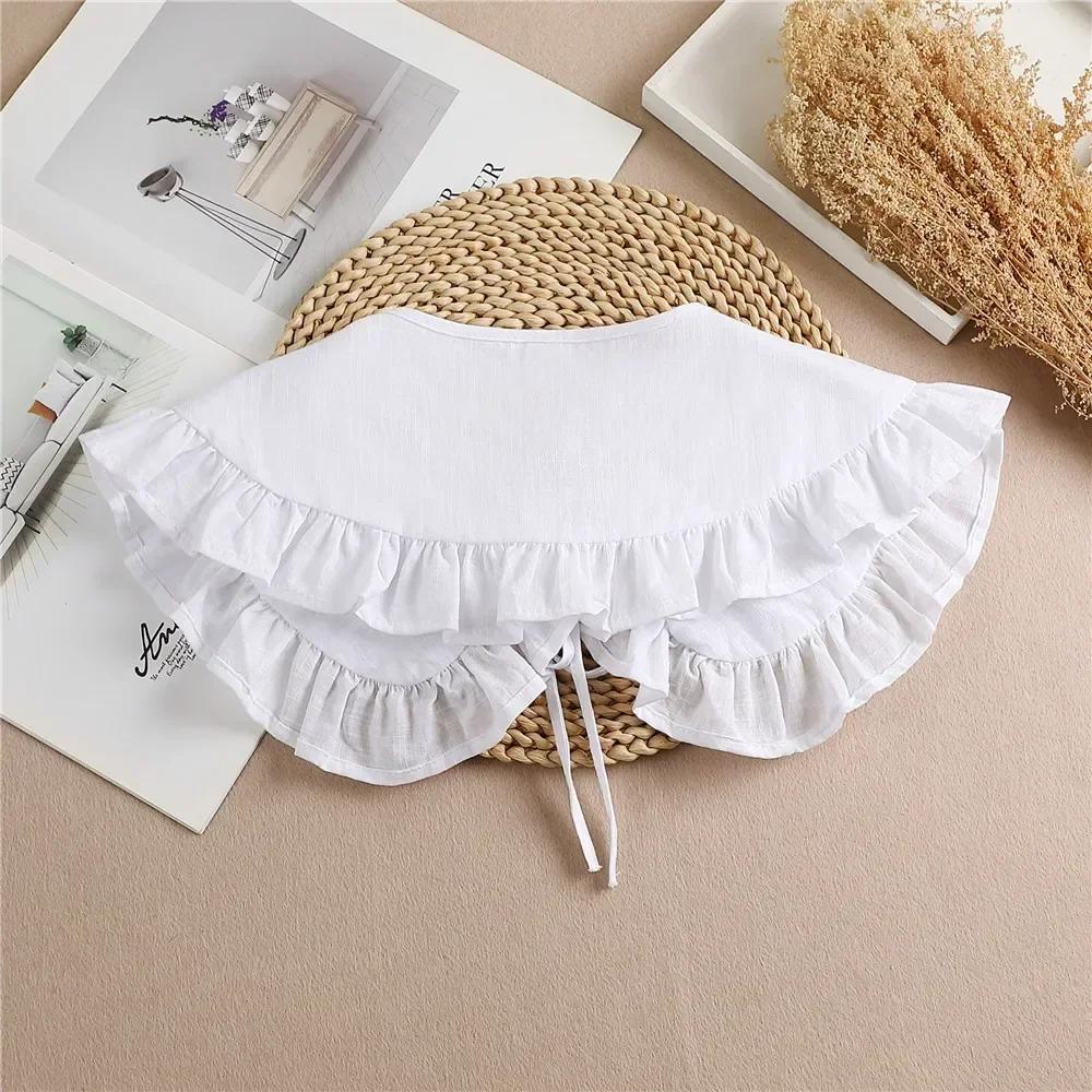 Summer Bow Tie Shawl White Fake Collars for Women Removable Dress Detachable Collar Wrap Shawl  False Collar Decor