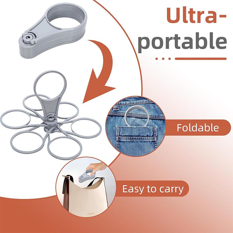 Reusable Drink Carrier Foldable 6-layers Reusable Drink Holder with Handle Outside Portable Coffee Cup Racks Bar Tool for Party