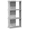VidaXL Bibliothèque à 3 niveaux gris béton 60x30x120cm bois ingénierie, étagère, étagère à livres, étagère de rangement, 860268