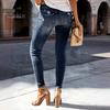 Женские моделирующие узкие джинсы с высокой талией, рваные потертые джинсовые брюки, эластичные леггинсы, джинсовые брюки