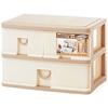 Sanko Plastic Elpis Small Item Storage, 2 Tiers, 3 Boxes, 39cm Wide X 26.5cm Deep X 26.4cm High, Warm