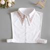 White Embroidery Fake Collar Women Big Lapel False Collars Woman Decoration Detachable Collars Tie  Blouse Removable Nep Kraagie