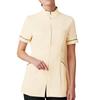 Tunic for Women Stand Collar Front Zipper with Belt Easy To Move Beauty Hospital Medical Clinic Reception Dental Uniform MK0023 Cream LL [Michelle