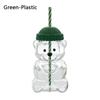 Transparent Glass Cup with Straw 2025 Teddy Bear Glass Cup Cute Bear Straw Cup  Parties