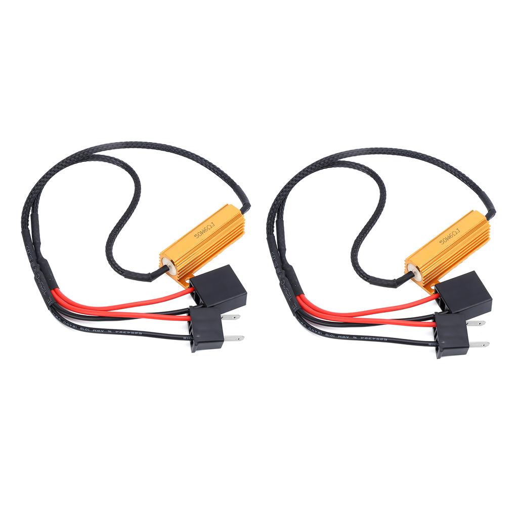 2pcs H7 LED Decoder 50W 6ohm Load Resistor Flash Error Free Canceller for Car Headlight Turn Signal