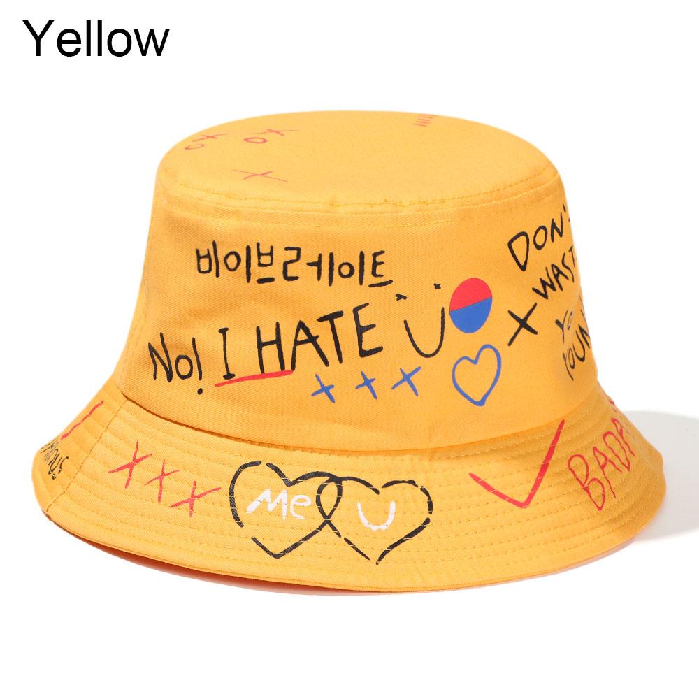 Women Men Graffiti Letter Fishing Fisherman Hat Harajuku Bucket Hat Hip Hop Cap