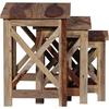 Set of 3  Sheesham Wood Nesting Table for Living Room Wooden Nesting Tables Stools for Decor Sofa Side Peg Home Flower Pot Vase Stand