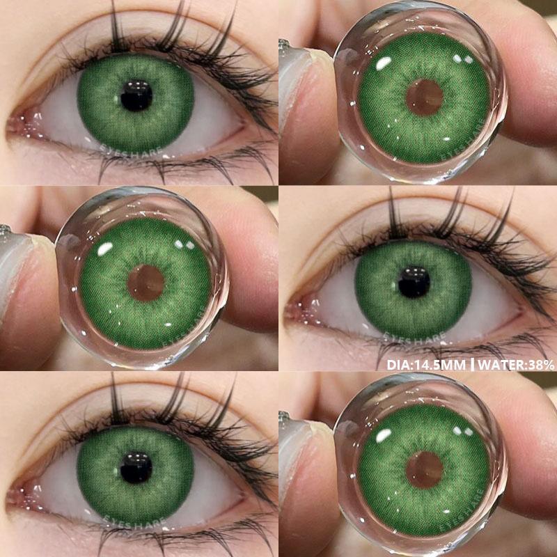 1 пара цветных контактных линз для глаз, модные голубые линзы для глаз, зеленые линзы, серые контактные линзы для глаз, годовые линзы для глаз