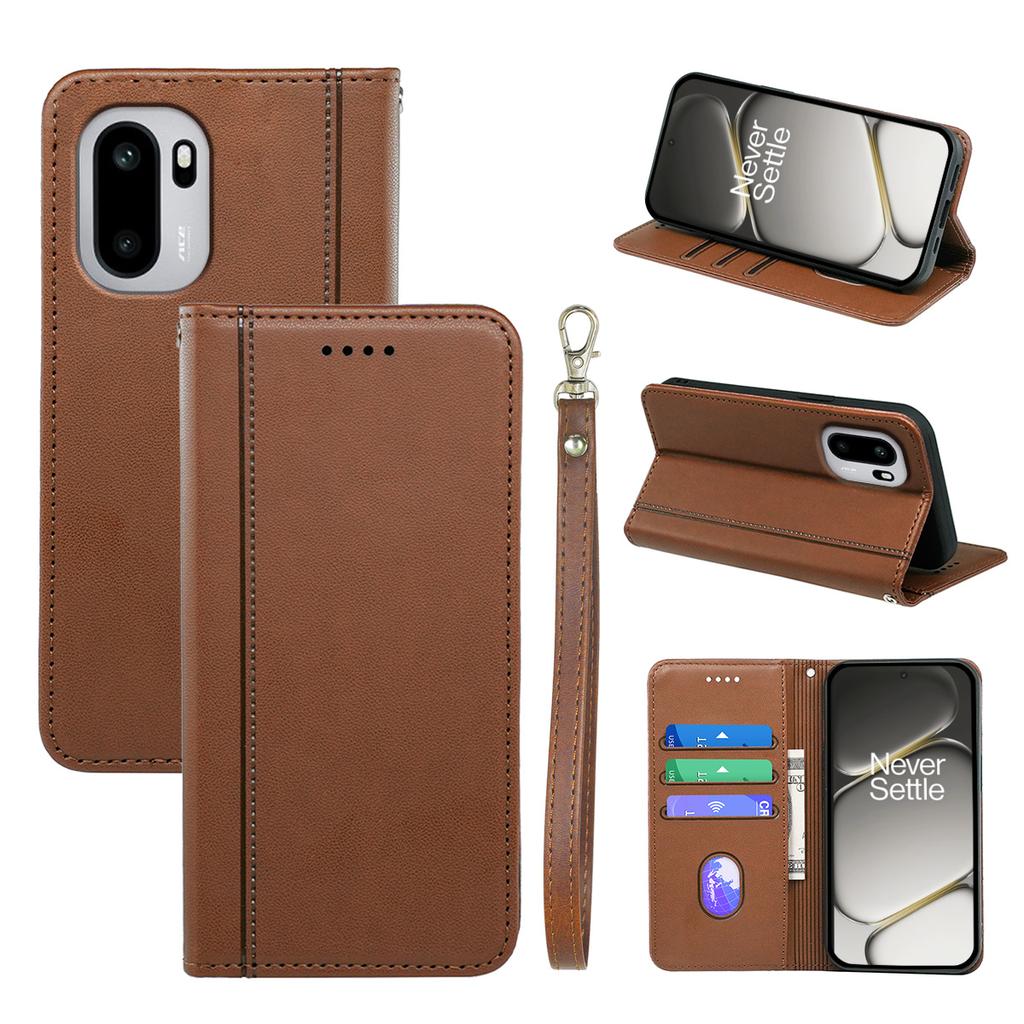 Для OnePlus 15R 5G/Ace 6T 5G/Ace 6 5G Кошелек-чехол с магнитной застежкой, чехол для телефона из ПУ-кожи с ремешком на запястье