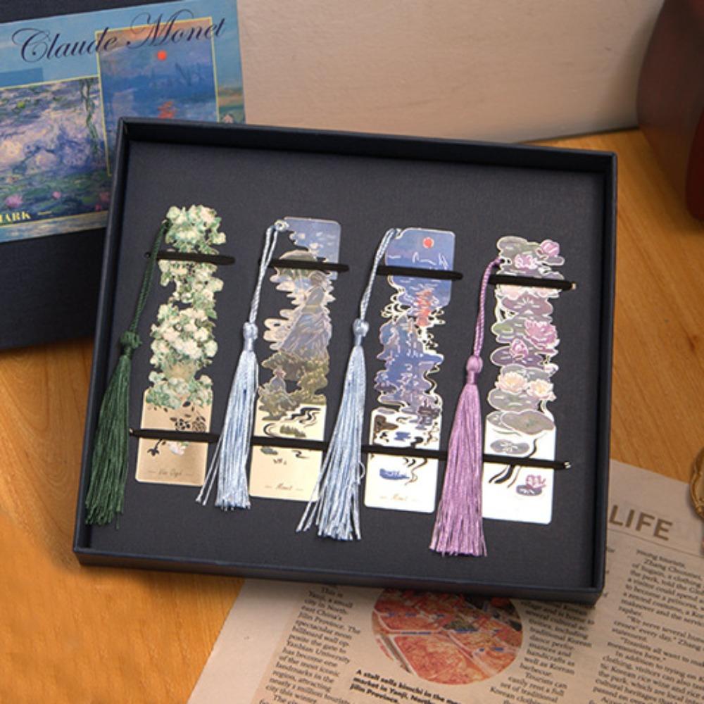 Кисточки Металлическая закладка Металлическая цветочная закладка с рисунком Ретро полая закладка Школьные канцелярские принадлежности