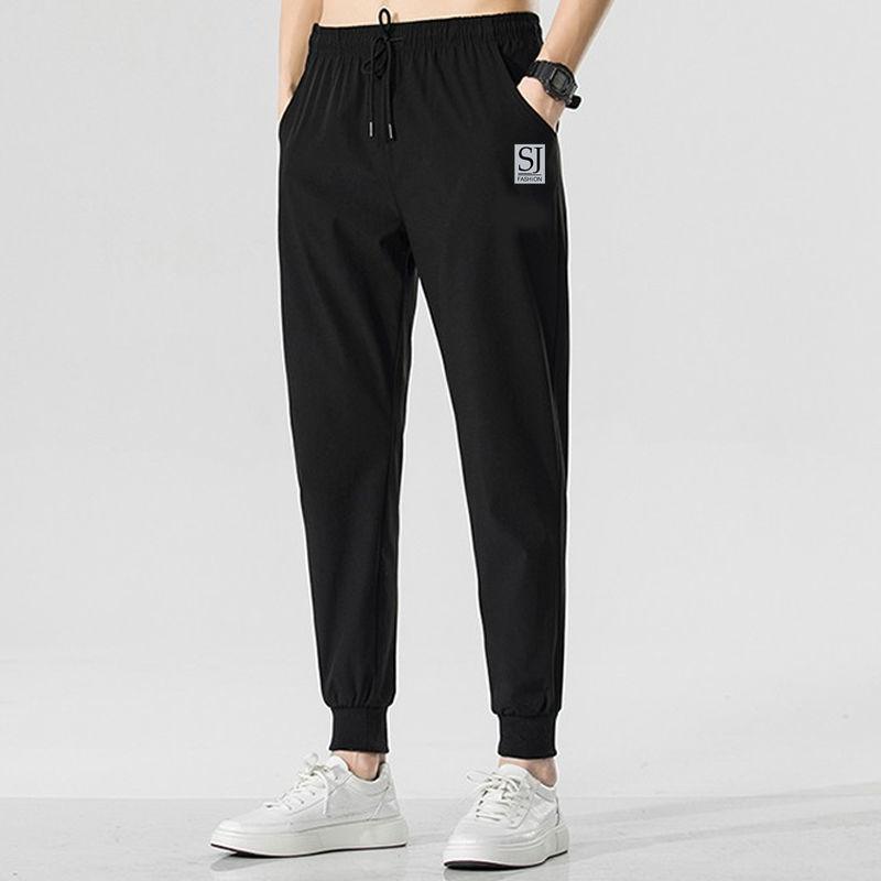 Повседневные брюки мужские тонкие летние с принтом свободные большого размера с завязками на щиколотках девять точек завязки на щиколотках спортивные брюки Харлан