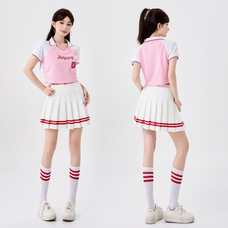 Girls Cheerleading Aerobics Performance Outfit School Sports Meet Opening Ceremony Team Set