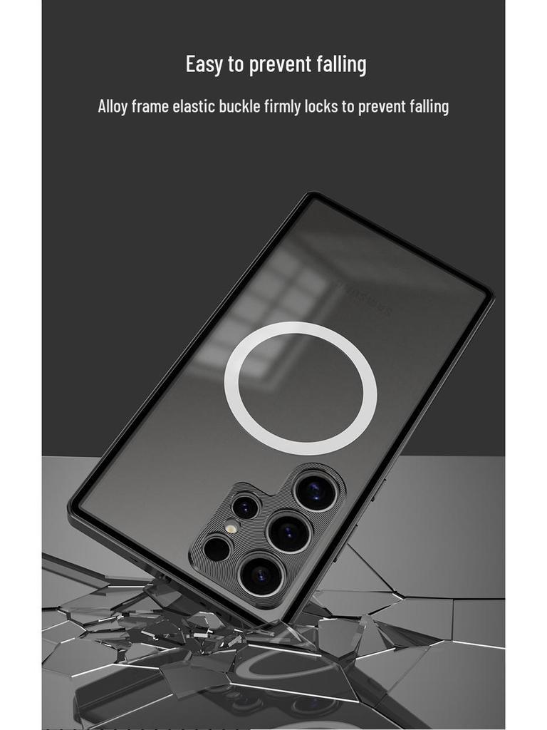 Пристегивающаяся чехол-накладка Samsung S26 Ultra с металлической защитой объектива для S25 Ultra и S24+