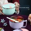 Чаша для лапши 900 мл/1200 мл с крышкой, противоожоговая ручка, сливное отверстие, японский стиль, миска для рамэна с двойными стенками, кухня