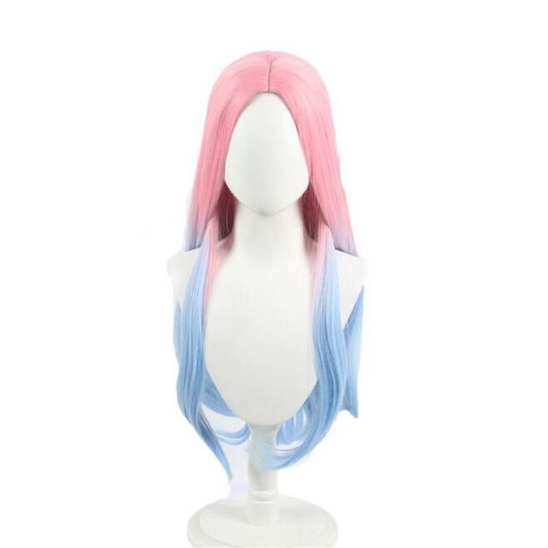 Высококачественный парик для косплея Mizi, 76 см, длинный, окрашенный в градиентный розовый и синий цвет, термостойкие синтетические волосы, имитация кожи головы, парики для аниме + шапочка для парика