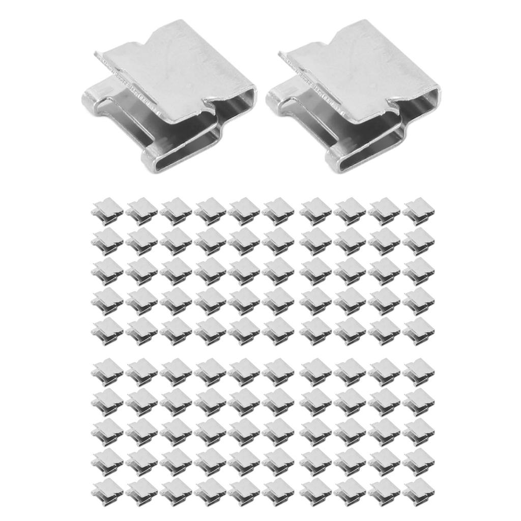 100Pcs Solar Panel Cable Clip Stainless Steel Metal Wire Clamp Photovoltaic System Mounting