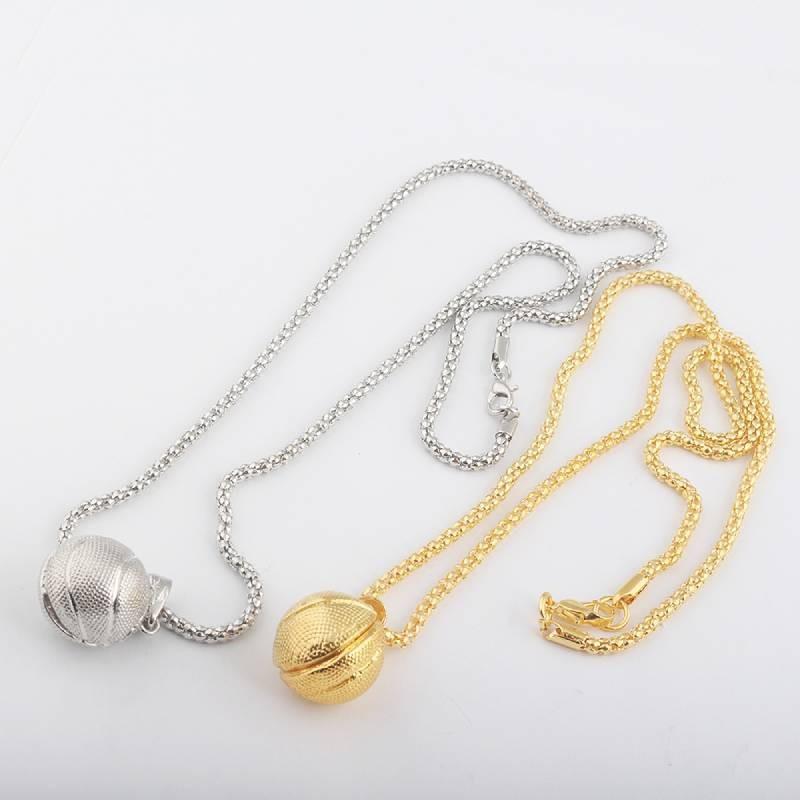 Изысканное 3D ожерелье-подвеска в виде баскетбольного мяча для мужчин с цепочкой из нержавеющей стали