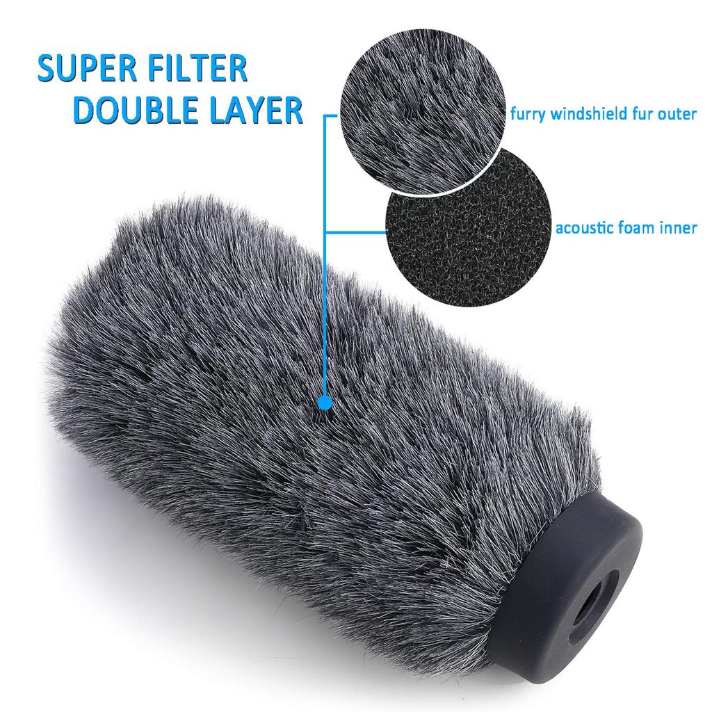 YOUSHARES NTG3 Mic Windscreen Deadcat Windmuff Loaded for Sennheiser MKH416 Shotgun Mic Wind Shield Up Long - NTG-3 7.1"