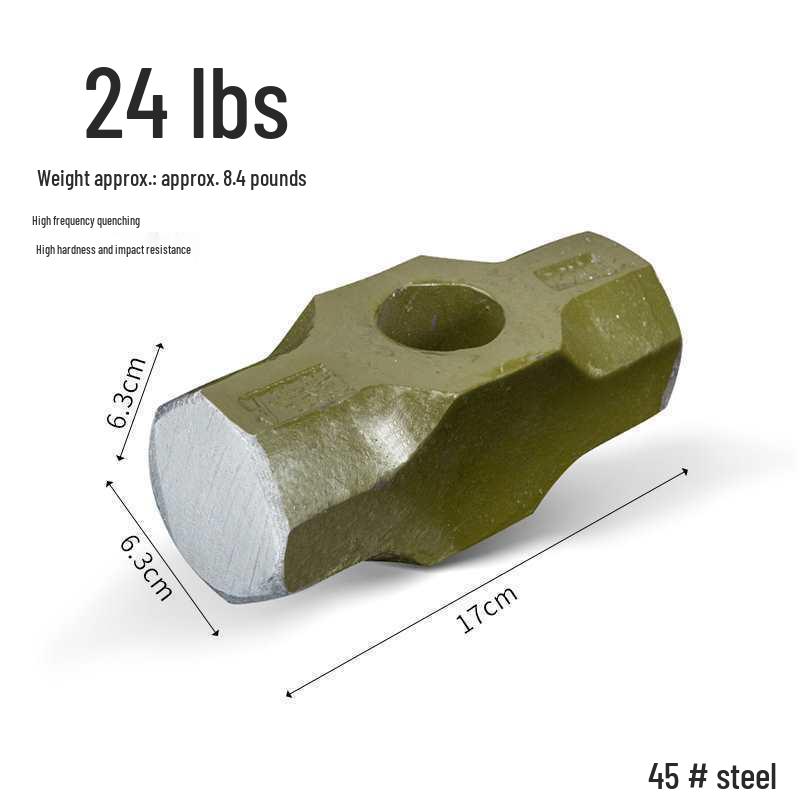 Сверхпрочный большой кувалда: Взрывозащищенный стальной молоток каменщика, восьмигранный, с ручкой, для колки камня и стен.