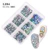 Nail Art Flat Bottom Diamond Mixed Color Champagne 6 Grid Mixed Batch Nail Diy Jewelry Sticker Diamond Nail Art Jewelry