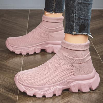 Европейские и американские женские одиночные туфли 2024 года, новые сетчатые дышащие толстые подошвы, легкие вулканизированные туфли, повседневные и удобные