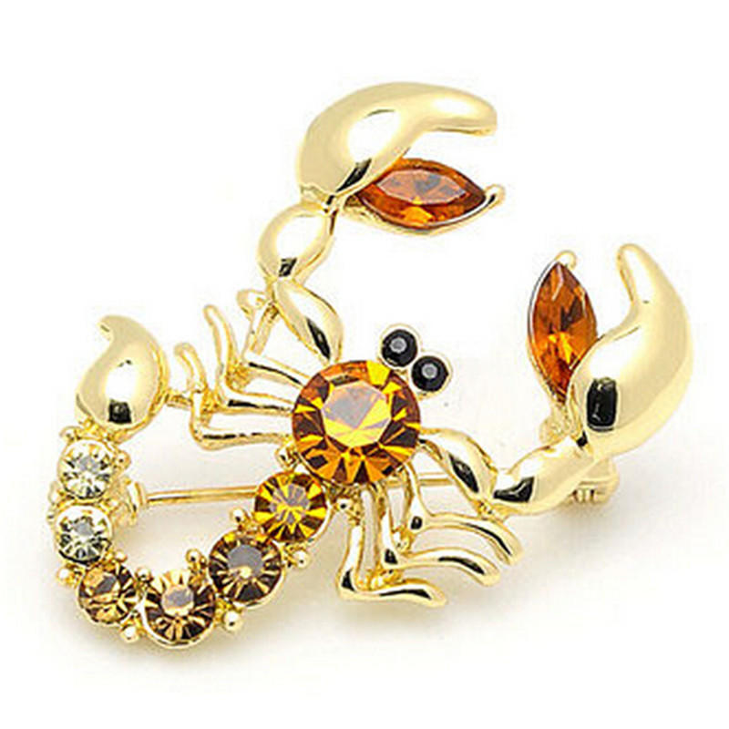 Shining Crystal Scarf Brooches Rhinestone Brooch Animal Scorpion Brooch Pin Honesty AVE