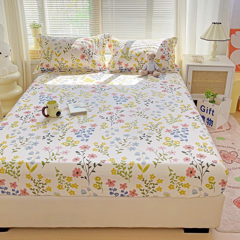 Комплект простыней на резинке из 3 предметов с красочными цветами и листьями, ботанический узор, 100% хлопок, приятный для кожи чехол для матраса, комплект постельного белья размера «queen size»