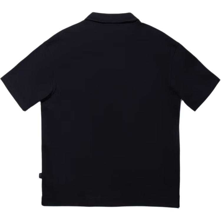 Li Ning Однотонная Мягкая Удобная Дышащая Универсальная Свободная Футболка-поло с коротким рукавом Унисекс Футболки-поло Черный APLV635-1