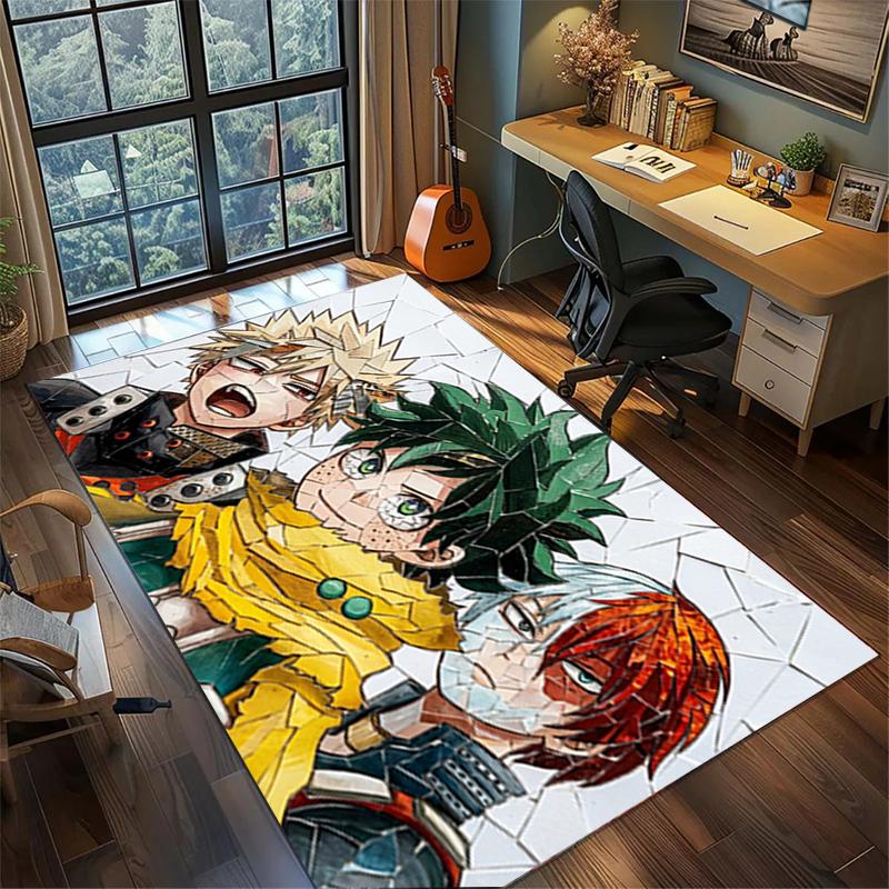 Large My Hero Academia Area Carpet Non Slip Washable Floor Mat Bedroom Gamer Room Decor