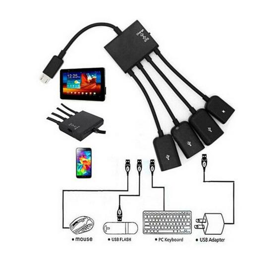 Кабель-адаптер Micro-USB для передачи данных 1 к 4 Type-c к USB кабель-конвертер для мобильного телефона