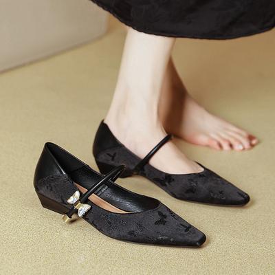 Женская обувь на каблуках туфли-лодочки с квадратным носком туфли Мэри Джейн новая весенне-осенняя женская обувь на низком каблуке