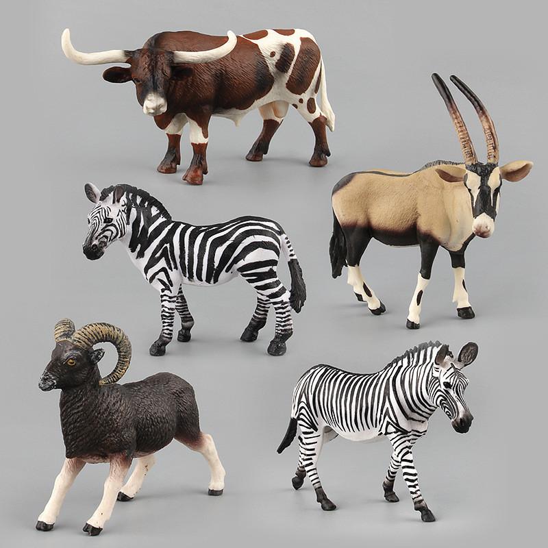 Exclusive African Wildlife Pvc Figurines Set With Antelope Zebra Bison And Horse For Collecting