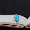Кольцо с натуральной бирюзой, Женское эффектное кольцо, Кольцо из стерлингового серебра 925 пробы, Бохо кольцо с драгоценным камнем, Подарок-обещание